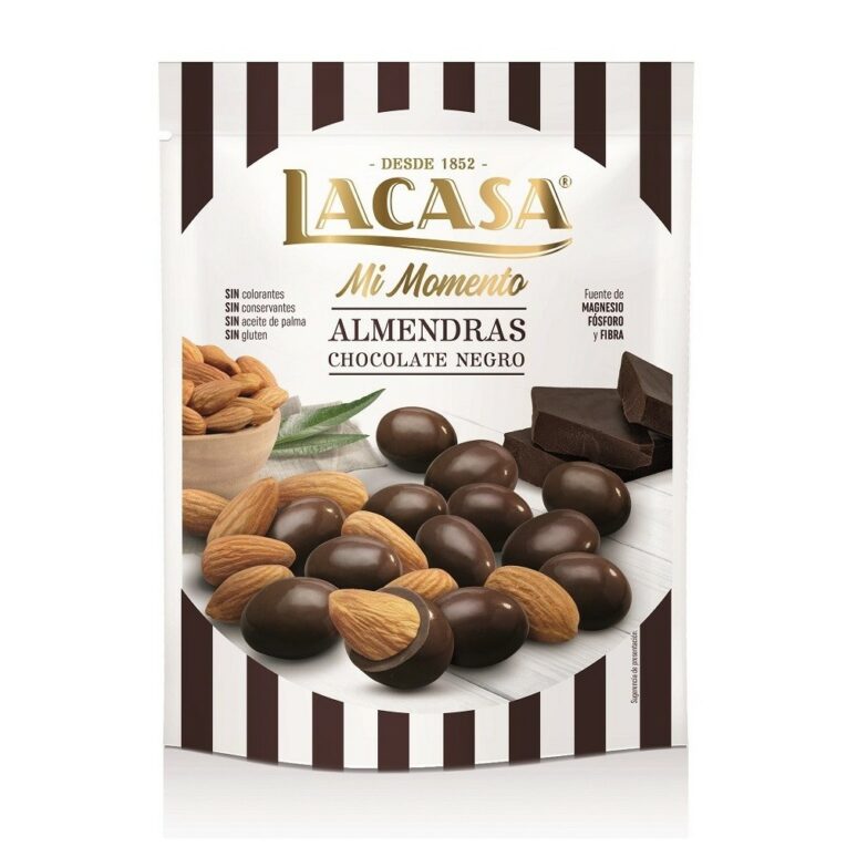 ALMENDRA CUBIERTO CHOCO NEGRO LACASA 125 GR